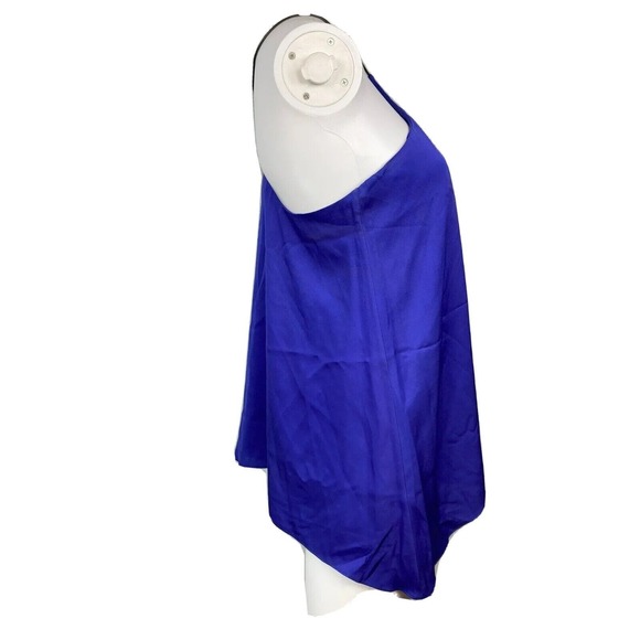 Milly Tank Top Womens Sz 4 Royal Blue Silk‎ Satin Halter Racerback - Picture 3 of 9